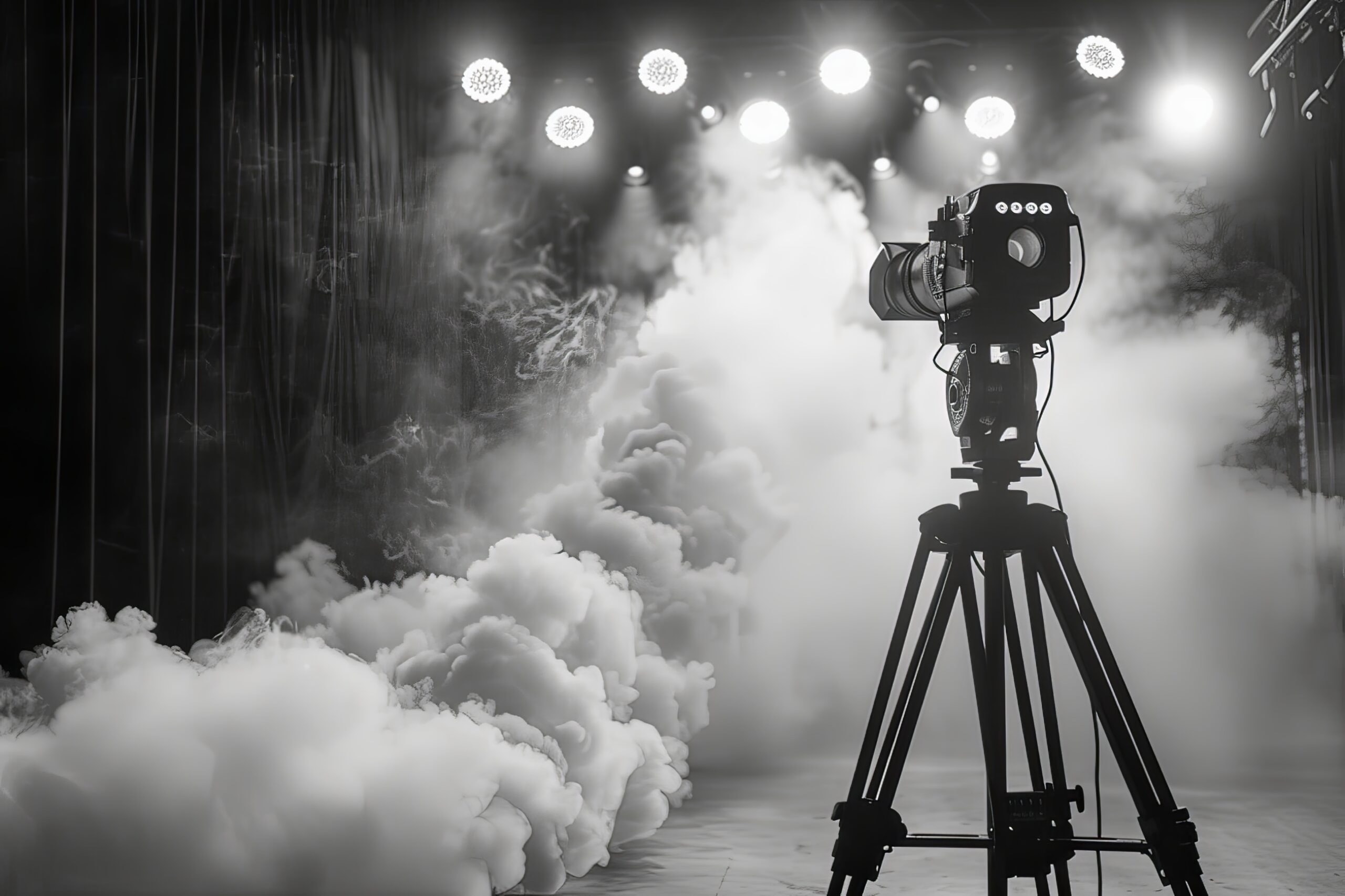 Filmset mit Kamera und Nebel